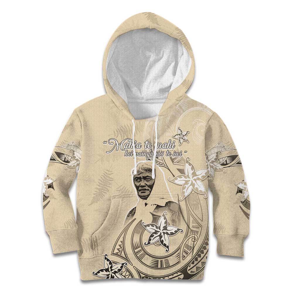 New Zealand Aotearoa Princess Te Puea Kid Hoodie Maori Pattern