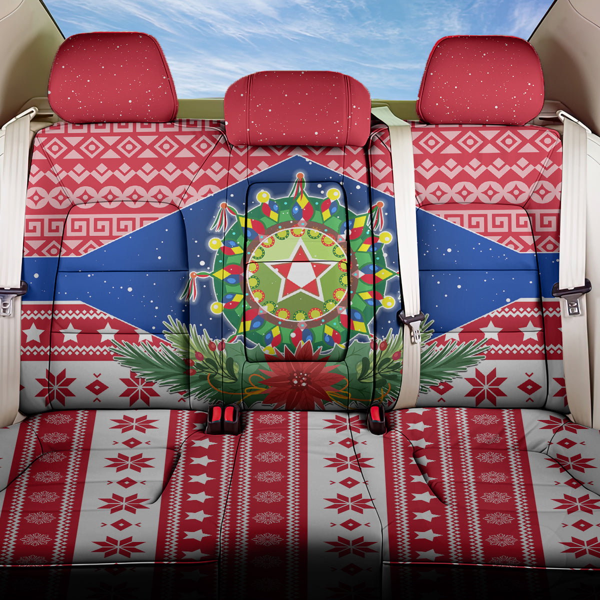 Philippines Christmas Back Car Seat Cover Filipino Parol Maligayang Pasko