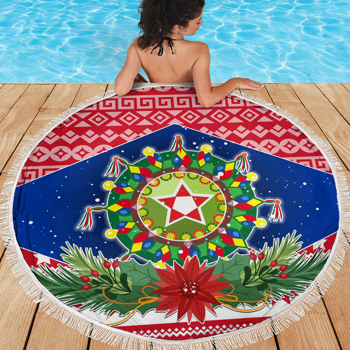 Philippines Christmas Beach Blanket Filipino Parol Maligayang Pasko LT05 - Wonder Print Shop