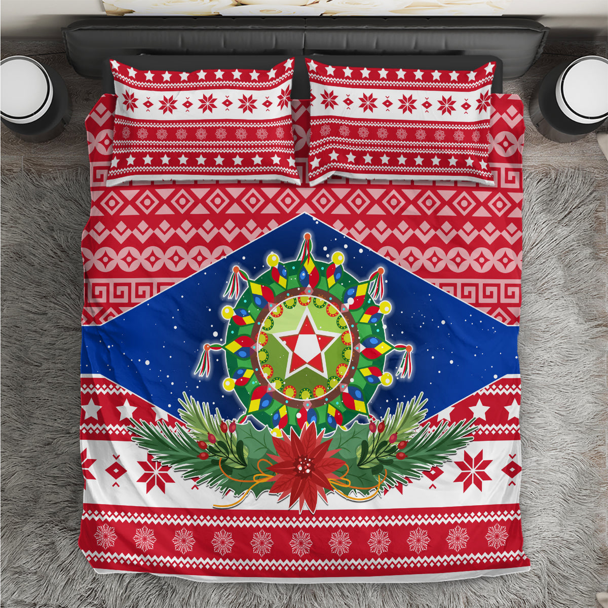 Philippines Christmas Bedding Set Filipino Parol Maligayang Pasko LT05 Red - Polynesian Pride