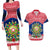 Personalised Philippines Christmas Couples Matching Long Sleeve Bodycon Dress and Hawaiian Shirt Filipino Parol Maligayang Pasko LT05 Red - Polynesian Pride