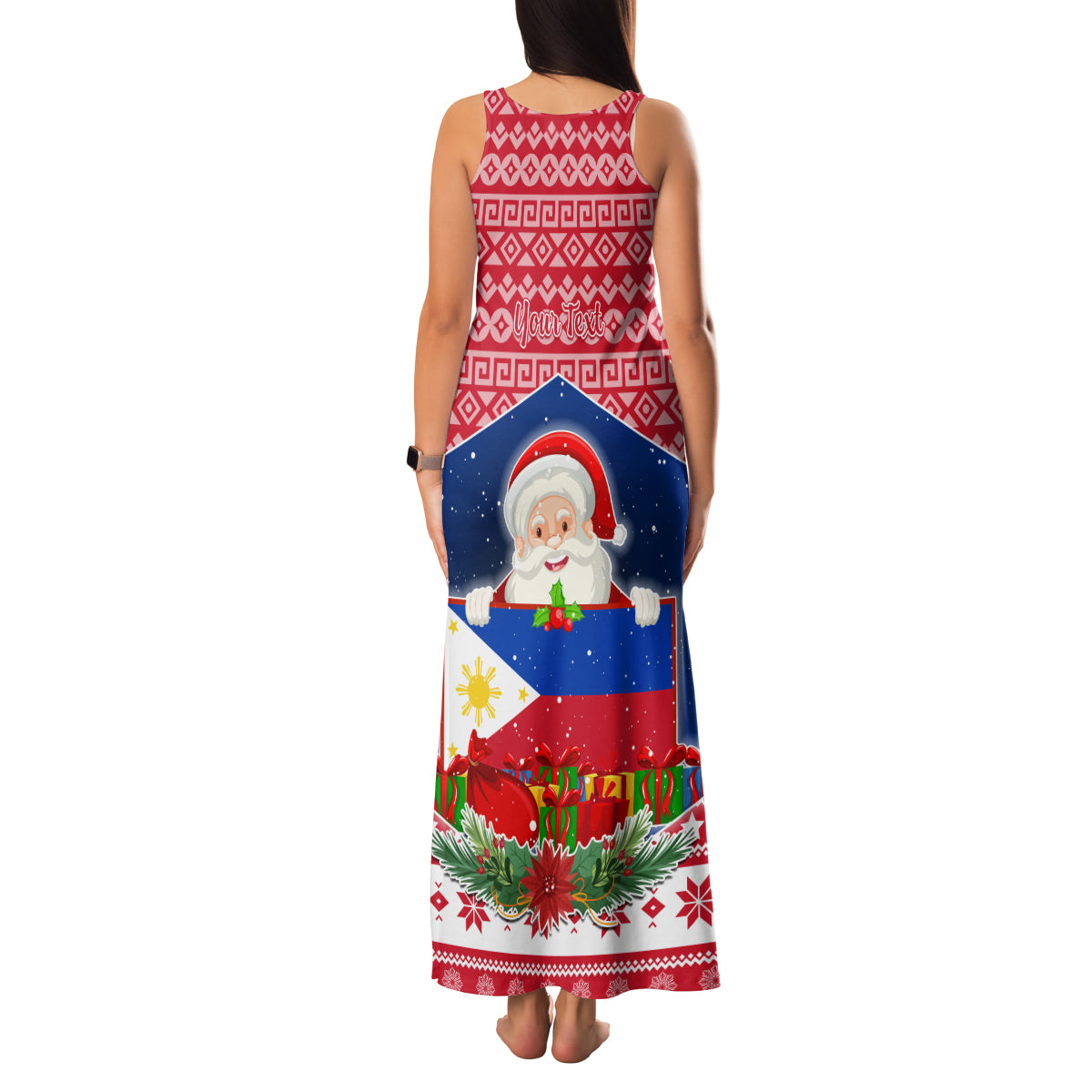 Personalised Philippines Christmas Family Matching Tank Maxi Dress and Hawaiian Shirt Filipino Parol Maligayang Pasko LT05 - Polynesian Pride