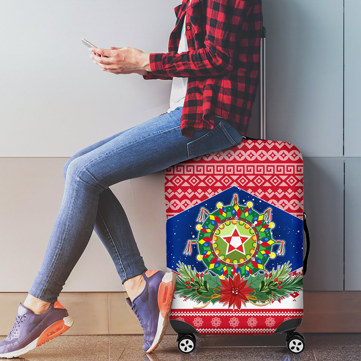 Philippines Christmas Luggage Cover Filipino Parol Maligayang Pasko LT05 - Polynesian Pride