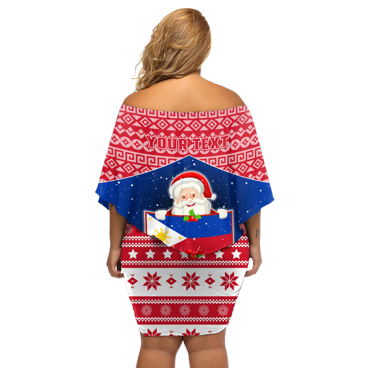 Personalised Philippines Christmas Off Shoulder Short Dress Filipino Parol Maligayang Pasko LT05 - Polynesian Pride