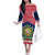 Personalised Philippines Christmas Off The Shoulder Long Sleeve Dress Filipino Parol Maligayang Pasko LT05 Women Red - Polynesian Pride