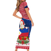 Personalised Philippines Christmas Short Sleeve Bodycon Dress Filipino Parol Maligayang Pasko LT05 - Polynesian Pride