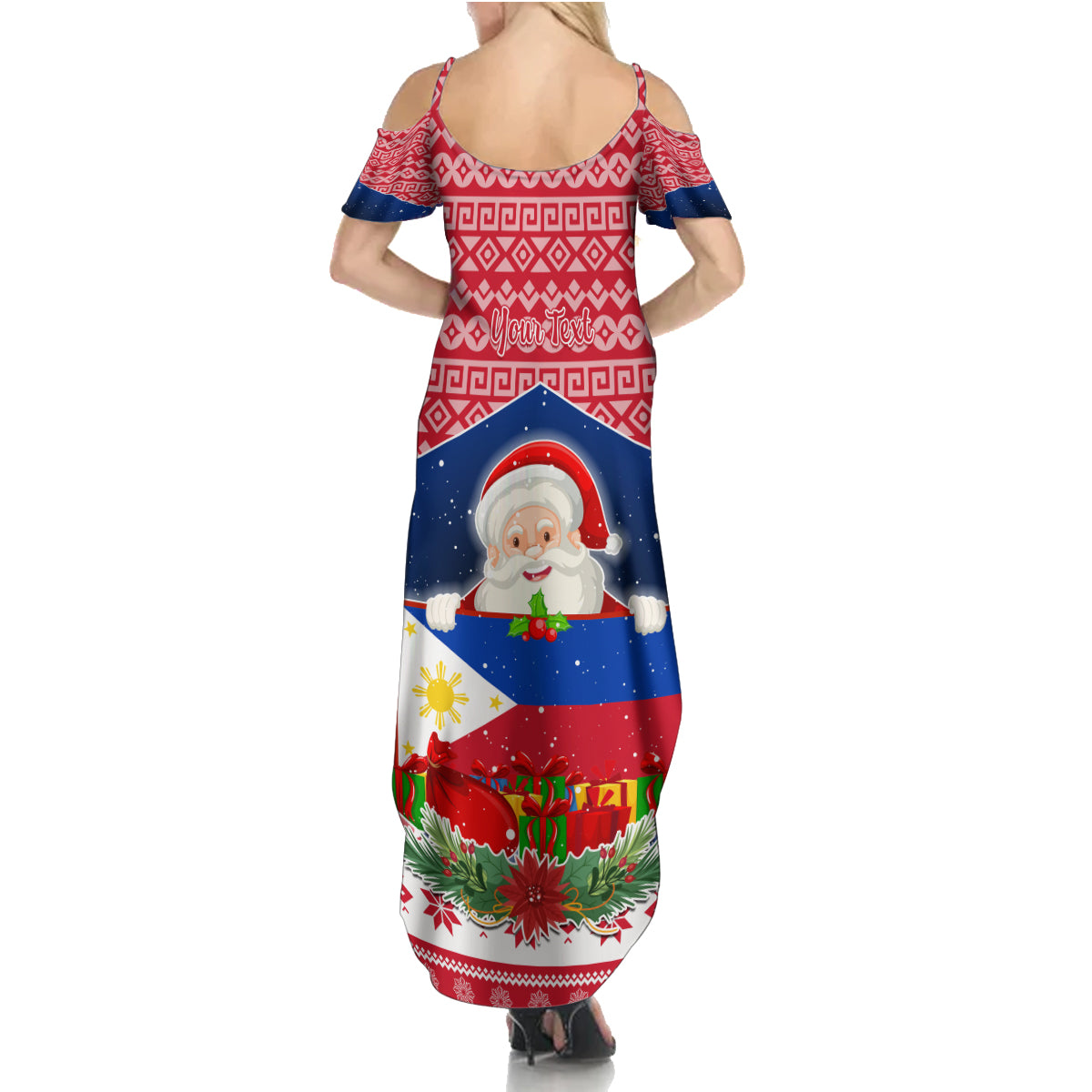 Personalised Philippines Christmas Summer Maxi Dress Filipino Parol Maligayang Pasko LT05 - Polynesian Pride