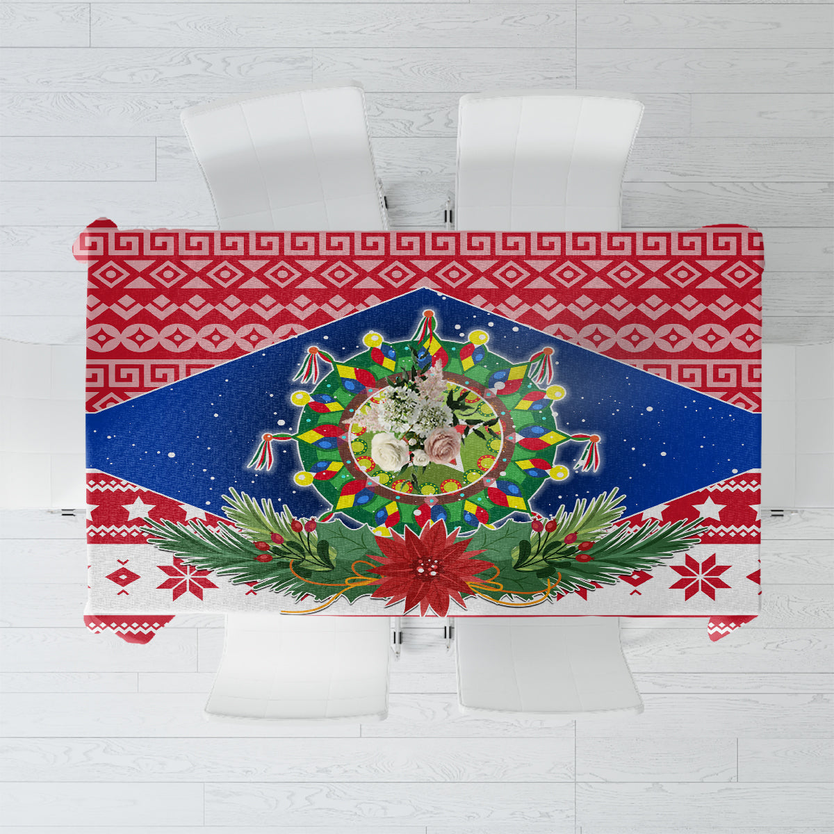 Philippines Christmas Tablecloth Filipino Parol Maligayang Pasko LT05 Red - Polynesian Pride