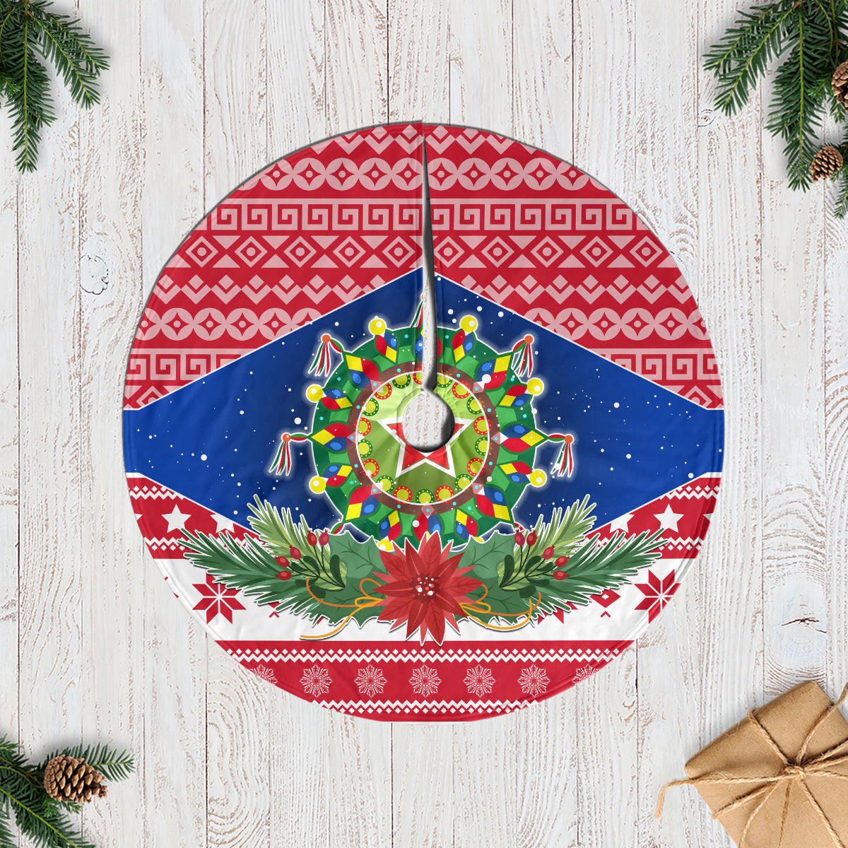 Philippines Christmas Tree Skirt Filipino Parol Maligayang Pasko LT05 Casual Tree Skirts Red - Polynesian Pride