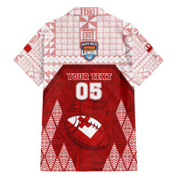 Custom Tonga Rugby Family Matching Long Sleeve Bodycon Dress and Hawaiian Shirt 2023 Pacific Championships Kupesi Ngatu Mate Maa LT05 - Polynesian Pride