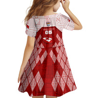 Custom Tonga Rugby Kid Short Sleeve Dress 2023 Pacific Championships Kupesi Ngatu Mate Maa LT05 - Polynesian Pride