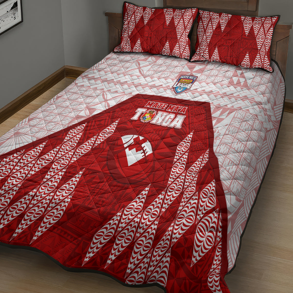 Tonga Rugby Quilt Bed Set 2023 Pacific Championships Kupesi Ngatu Mate Maa LT05 - Polynesian Pride