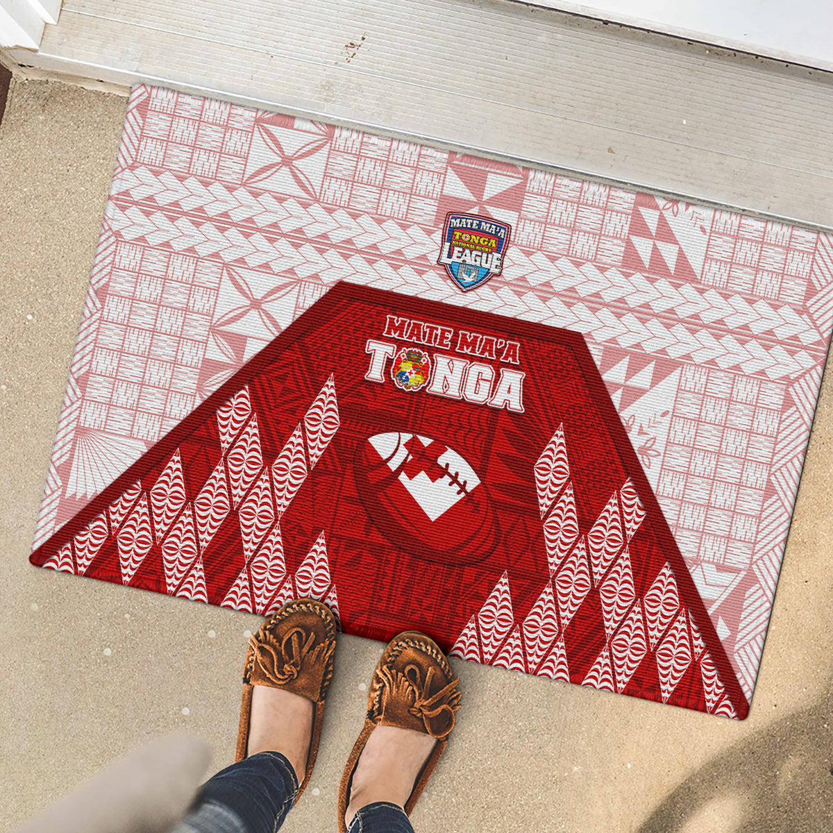 Tonga Rugby Rubber Doormat 2023 Pacific Championships Kupesi Ngatu Mate Maa LT05 - Polynesian Pride