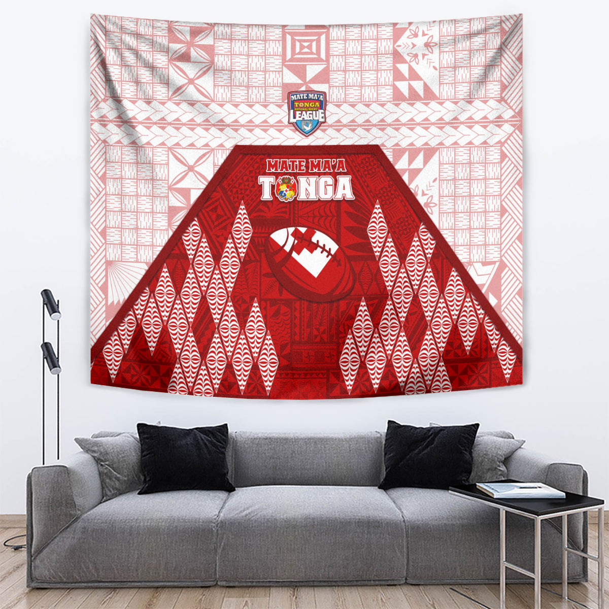 Tonga Rugby Tapestry 2023 Pacific Championships Kupesi Ngatu Mate Maa LT05 - Polynesian Pride