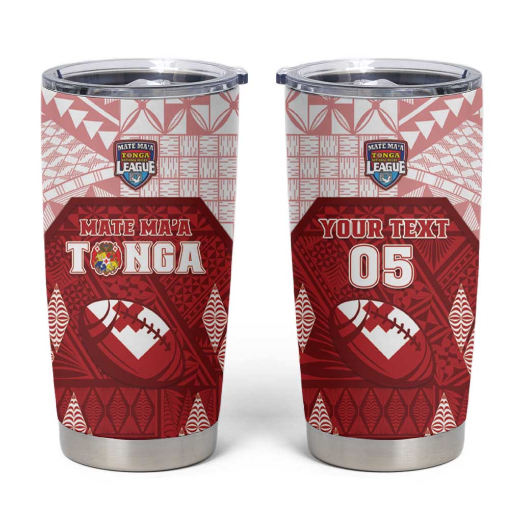 Custom Tonga Rugby Tumbler Cup 2023 Pacific Championships Kupesi Ngatu Mate Maa LT05 Red - Polynesian Pride