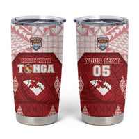 Custom Tonga Rugby Tumbler Cup 2023 Pacific Championships Kupesi Ngatu Mate Maa LT05 Red - Polynesian Pride