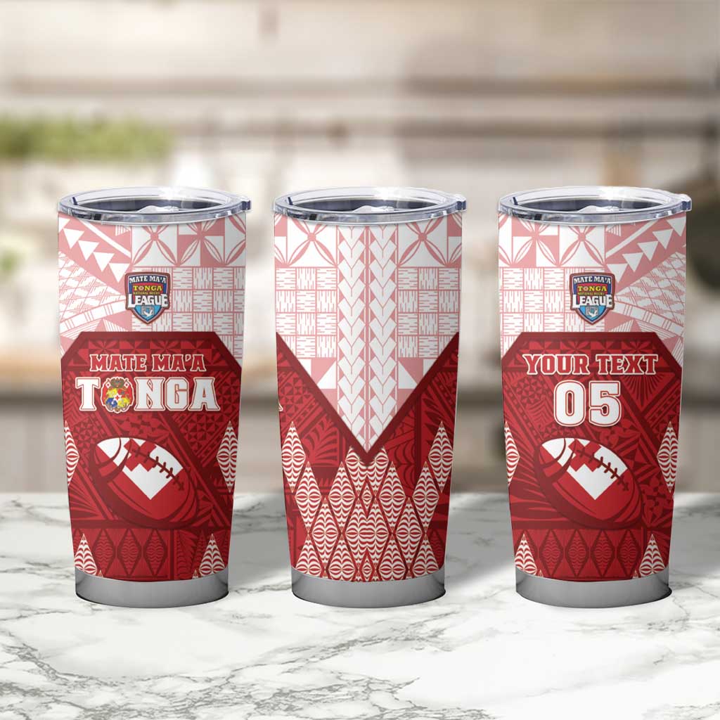 Custom Tonga Rugby Tumbler Cup 2023 Pacific Championships Kupesi Ngatu Mate Maa LT05 - Polynesian Pride