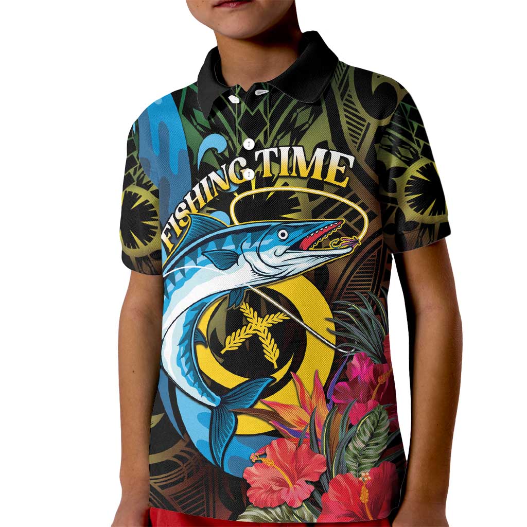 Vanuatu Fishing Kid Polo Shirt It's Time To Fish