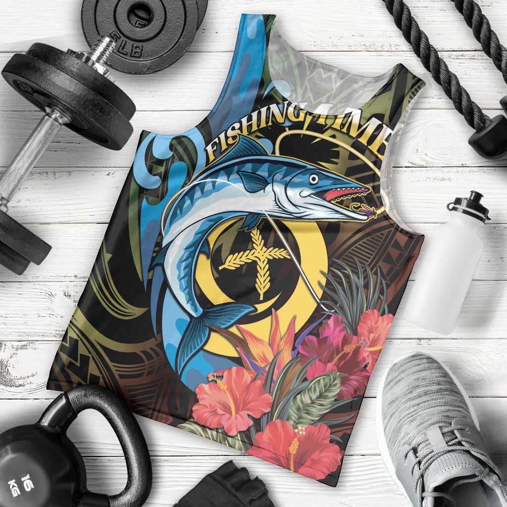 Vanuatu Fishing Men Tank Top It's Time To Fish LT05 - Polynesian Pride
