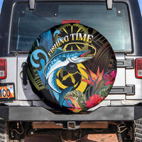 Vanuatu Fishing Spare Tire Cover It's Time To Fish LT05 Black - Polynesian Pride