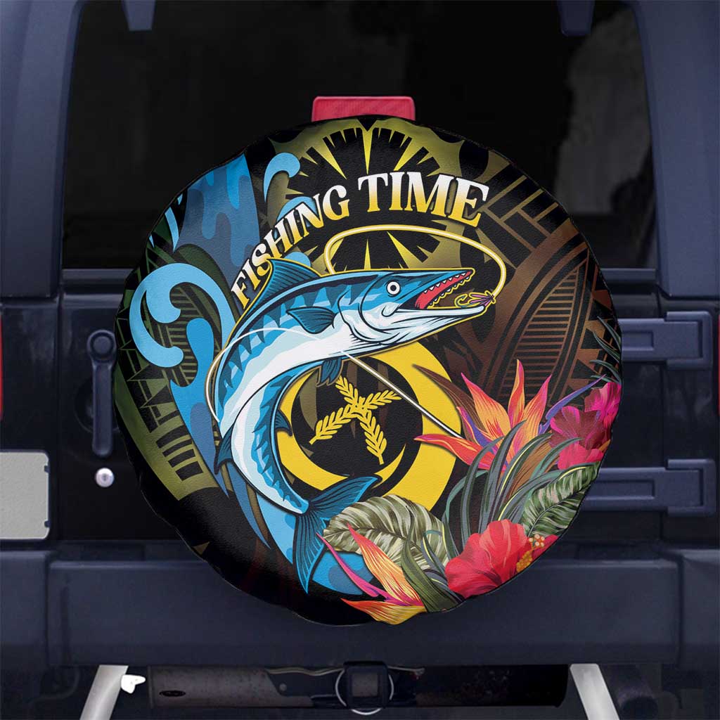 Vanuatu Fishing Spare Tire Cover It's Time To Fish LT05 - Polynesian Pride