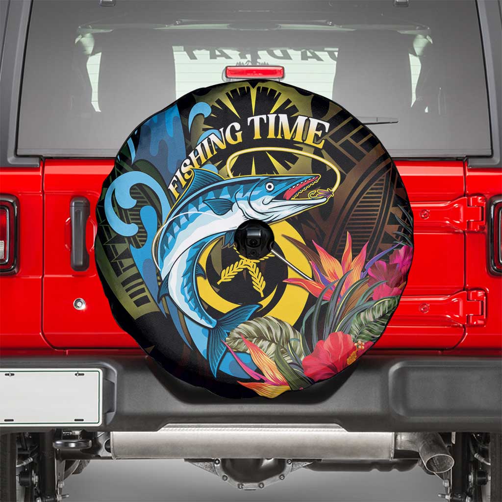 Vanuatu Fishing Spare Tire Cover It's Time To Fish LT05 - Polynesian Pride
