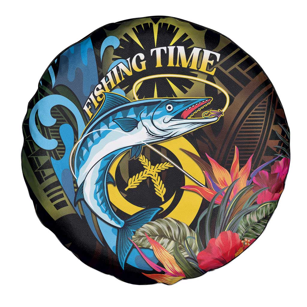 Vanuatu Fishing Spare Tire Cover It's Time To Fish LT05 - Polynesian Pride