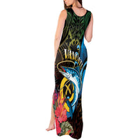 Vanuatu Fishing Tank Maxi Dress It's Time To Fish LT05 - Polynesian Pride