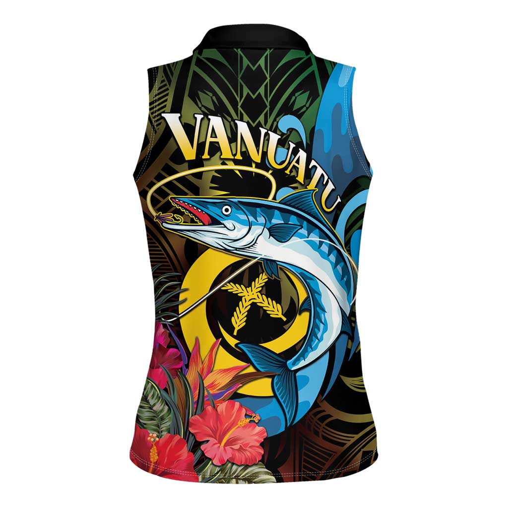 Vanuatu Fishing Women Sleeveless Polo Shirt It's Time To Fish