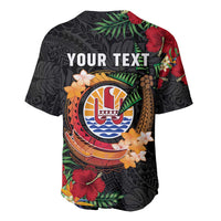 Personalised French Polynesia Outrigger Canoe Race Baseball Jersey Tropical Vibe