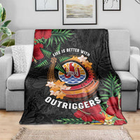 French Polynesia Outrigger Canoe Race Blanket Tropical Vibe LT05 - Polynesian Pride