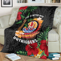 French Polynesia Outrigger Canoe Race Blanket Tropical Vibe LT05 - Polynesian Pride
