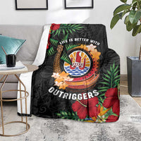 French Polynesia Outrigger Canoe Race Blanket Tropical Vibe LT05 - Polynesian Pride