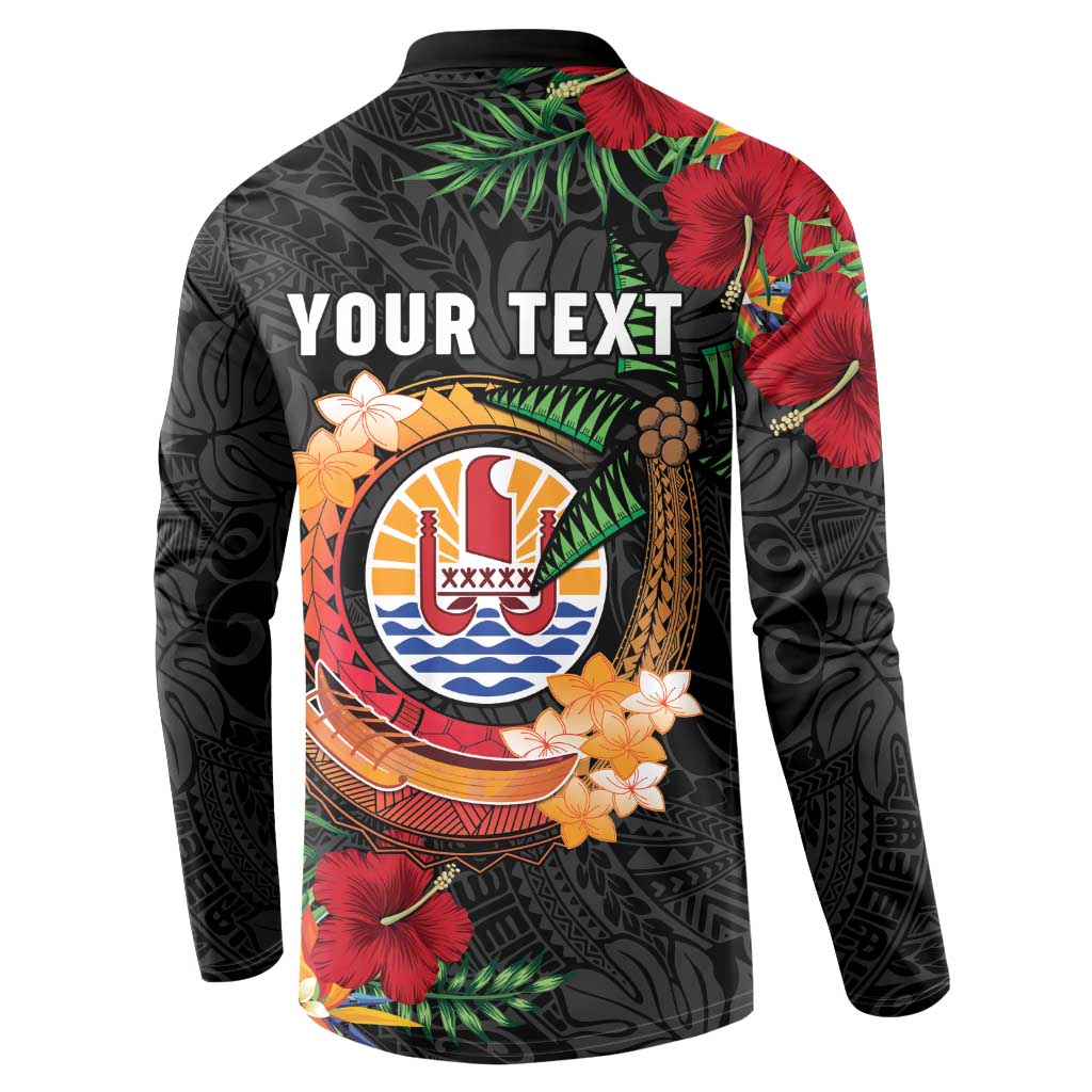 Personalised French Polynesia Outrigger Canoe Race Button Sweatshirt Tropical Vibe LT05 - Polynesian Pride