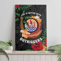 French Polynesia Outrigger Canoe Race Canvas Wall Art Tropical Vibe LT05 - Polynesian Pride