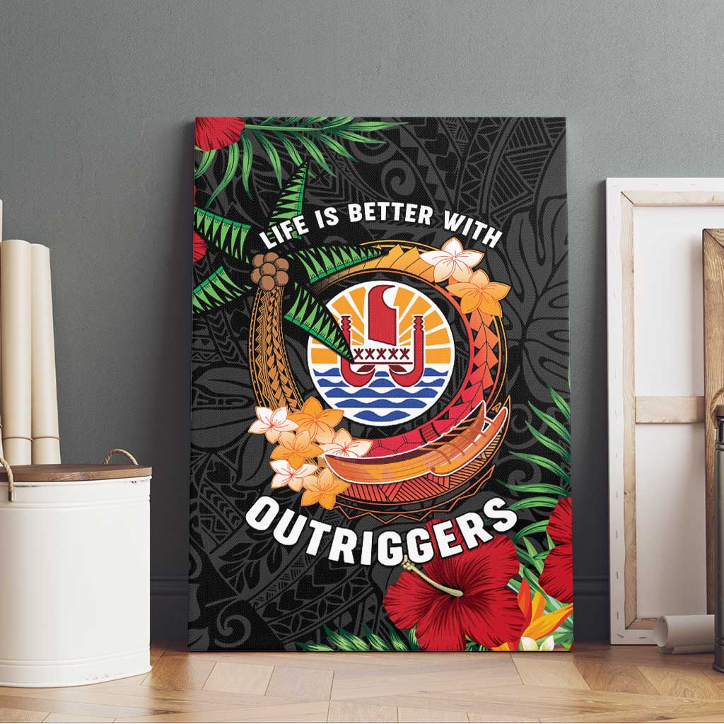 French Polynesia Outrigger Canoe Race Canvas Wall Art Tropical Vibe LT05 - Polynesian Pride