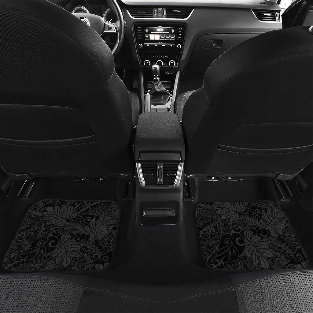 French Polynesia Outrigger Canoe Race Car Mats Tropical Vibe LT05 Set 2pcs - Back Black - Polynesian Pride