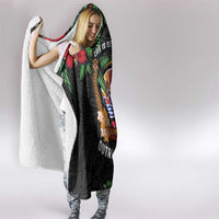 French Polynesia Outrigger Canoe Race Hooded Blanket Tropical Vibe
