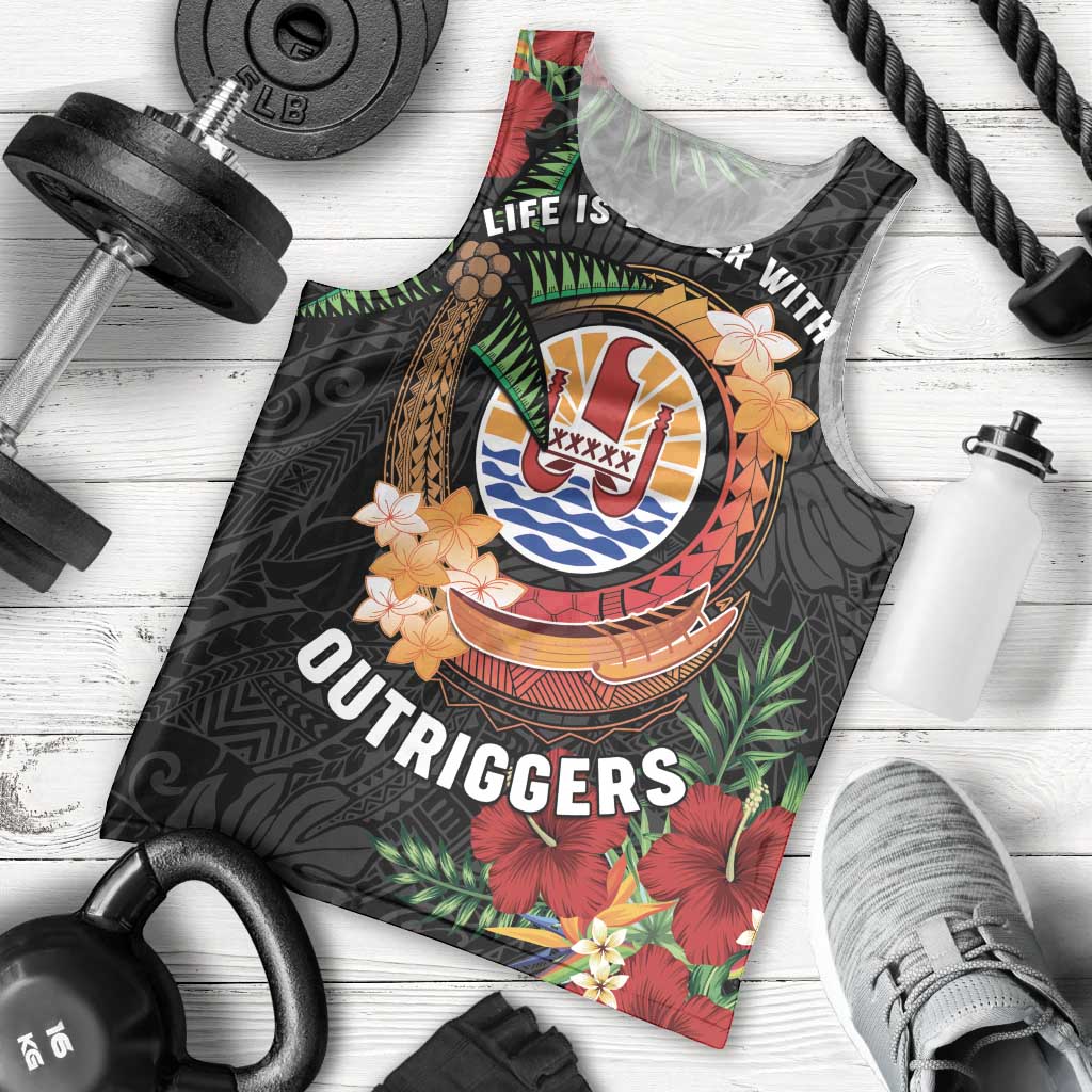 Personalised French Polynesia Outrigger Canoe Race Men Tank Top Tropical Vibe LT05 - Polynesian Pride