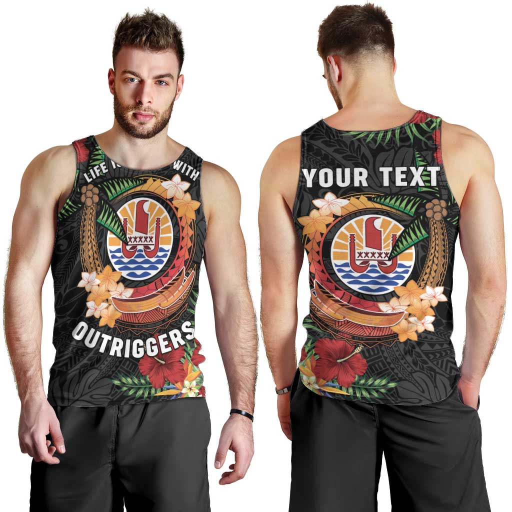 Personalised French Polynesia Outrigger Canoe Race Men Tank Top Tropical Vibe LT05 - Polynesian Pride