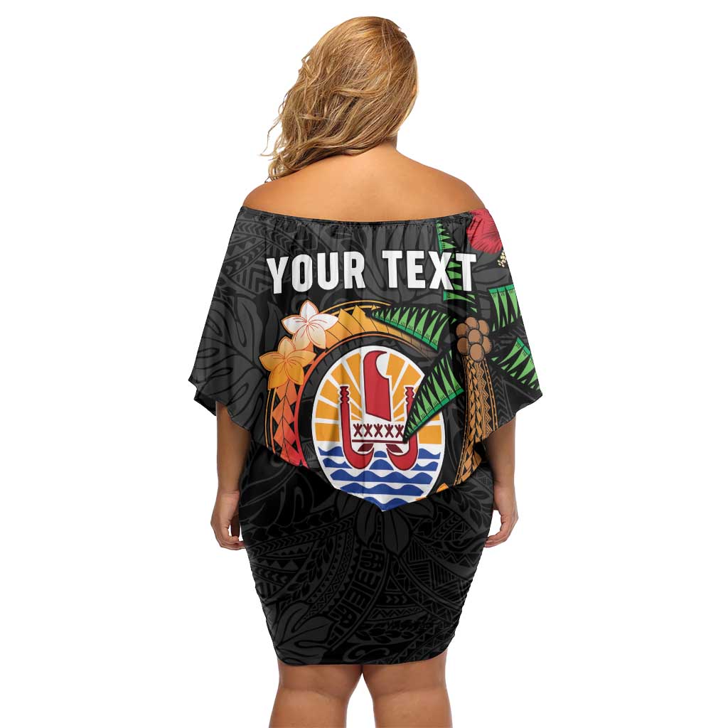 Personalised French Polynesia Outrigger Canoe Race Off Shoulder Short Dress Tropical Vibe LT05 - Polynesian Pride