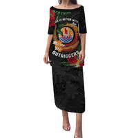 Personalised French Polynesia Outrigger Canoe Race Puletasi Tropical Vibe LT05 Long Dress Black - Polynesian Pride