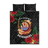 French Polynesia Outrigger Canoe Race Quilt Bed Set Tropical Vibe LT05 - Polynesian Pride