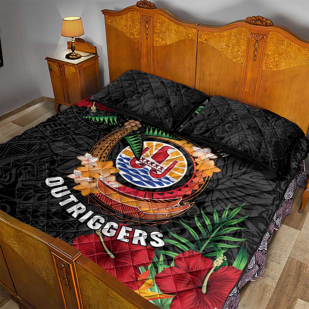 French Polynesia Outrigger Canoe Race Quilt Bed Set Tropical Vibe LT05 - Polynesian Pride