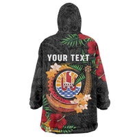 Personalised French Polynesia Outrigger Canoe Race Wearable Blanket Hoodie Tropical Vibe LT05 - Polynesian Pride