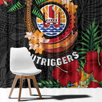 French Polynesia Outrigger Canoe Race Window Curtain Tropical Vibe LT05 - Polynesian Pride