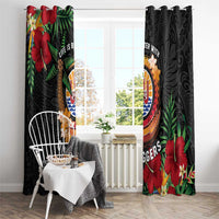 French Polynesia Outrigger Canoe Race Window Curtain Tropical Vibe LT05 - Polynesian Pride