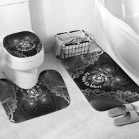 Aotearoa Toitu Te Tiriti Bathroom Set Ka Mua Ka Muri LT05 Mat Set Only (3 pcs) One Size Black - Polynesian Pride