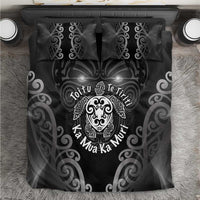 Aotearoa Toitu Te Tiriti Bedding Set Ka Mua Ka Muri LT05 Black - Polynesian Pride