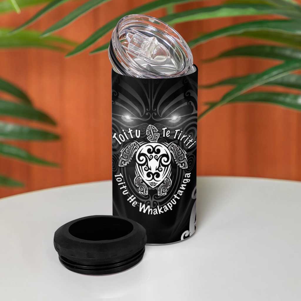 Aotearoa Toitu Te Tiriti 4 in 1 Can Cooler Tumbler Ka Mua Ka Muri LT05 - Polynesian Pride